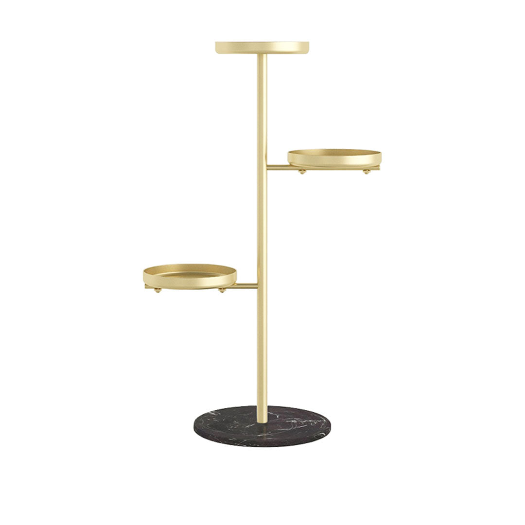 SOGA 3 Tier Gold Round Plant Stand Flowerpot Tray Display Living Room Balcony Metal Decorative Shelf • LUZ-FPotH103