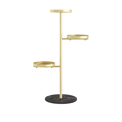 SOGA 3 Tier Gold Round Plant Stand Flowerpot Tray Display Living Room Balcony Metal Decorative Shelf • LUZ-FPotH103