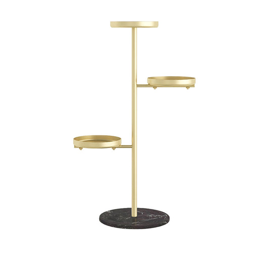SOGA 3 Tier Gold Round Plant Stand Flowerpot Tray Display Living Room Balcony Metal Decorative Shelf • LUZ-FPotH103