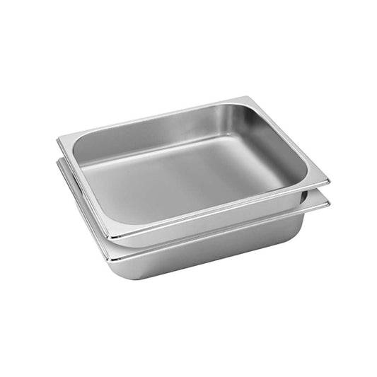 SOGA 2X Gastronorm GN Pan Full Size 1/2 GN Pan 6.5cm Deep Stainless Steel Tray • LUZ-GastronormPans5409X2