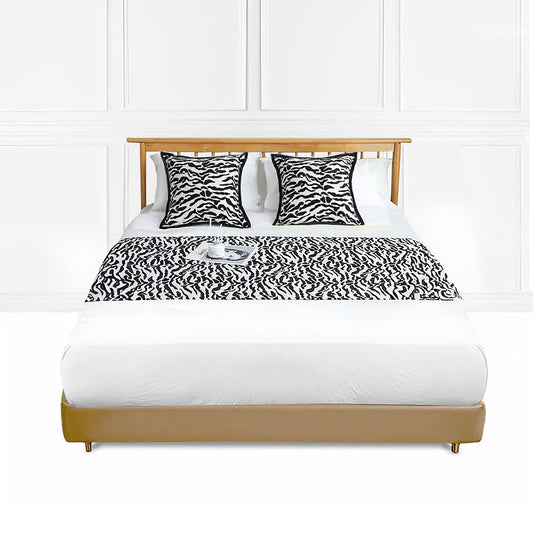 SOGA 1.8m Bed Light Luxury Mottled Bed Banner Vintage Scarf Runner Bedding Tail Pad Flag For Home Hotel Set of 3 • LUZ-BedFlagS81