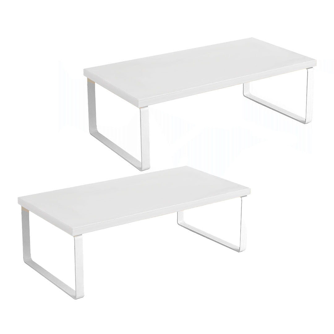 SOGA 2X 50cm White Computer Monitor Elevated Stand Desktop Support Station Rack • LUZ-Level005X2