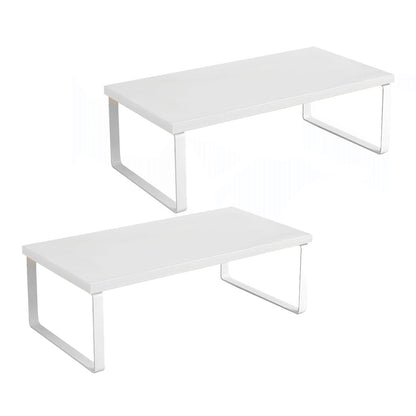 SOGA 2X 50cm White Computer Monitor Elevated Stand Desktop Support Station Rack • LUZ-Level005X2
