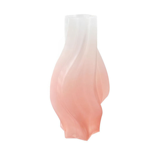 SOGA 32cm Pink Glass Vase Art Blown Hand Flower Tall Vintage Art Vases • LUZ-GVasePNK32