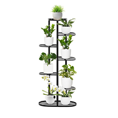 SOGA 7 Tier 8 Pots Black Metal Plant Rack Flowerpot Storage Display Stand Holder Home Garden Decor • LUZ-FPotH23