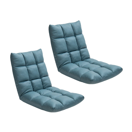 SOGA 2X Green Lounge Floor Recliner Adjustable Gaming Sofa Bed Foldable Indoor Outdoor Backrest Seat Home Office Decor • LUZ-LoungeD1461X2