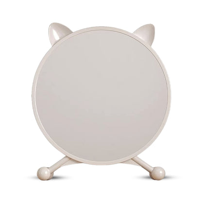 SOGA 40cm White Smart Makeup Bedroom Table Mirror Cat Ear Style No LED Light LUZ-MirrorE3