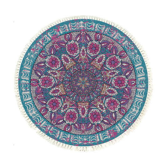 SOGA 120cm Mandala Area Rug for Living Room Lounge, Bedroom, Anti-slip Doormat, Home Decor • LUZ-CarpetYH02Lge