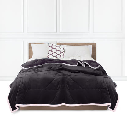 SOGA Dark Grey Throw Blanket Warm Cozy Double Sided Thick Flannel Coverlet Fleece Bed Sofa Comforter • LUZ-Blanket303