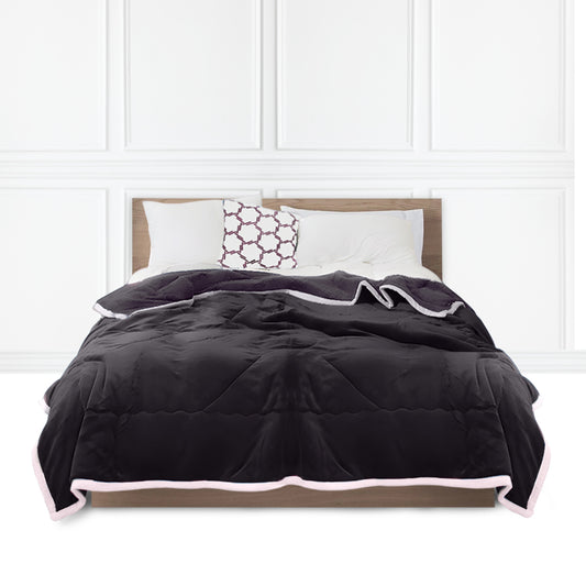 SOGA Dark Grey Throw Blanket Warm Cozy Double Sided Thick Flannel Coverlet Fleece Bed Sofa Comforter • LUZ-Blanket303