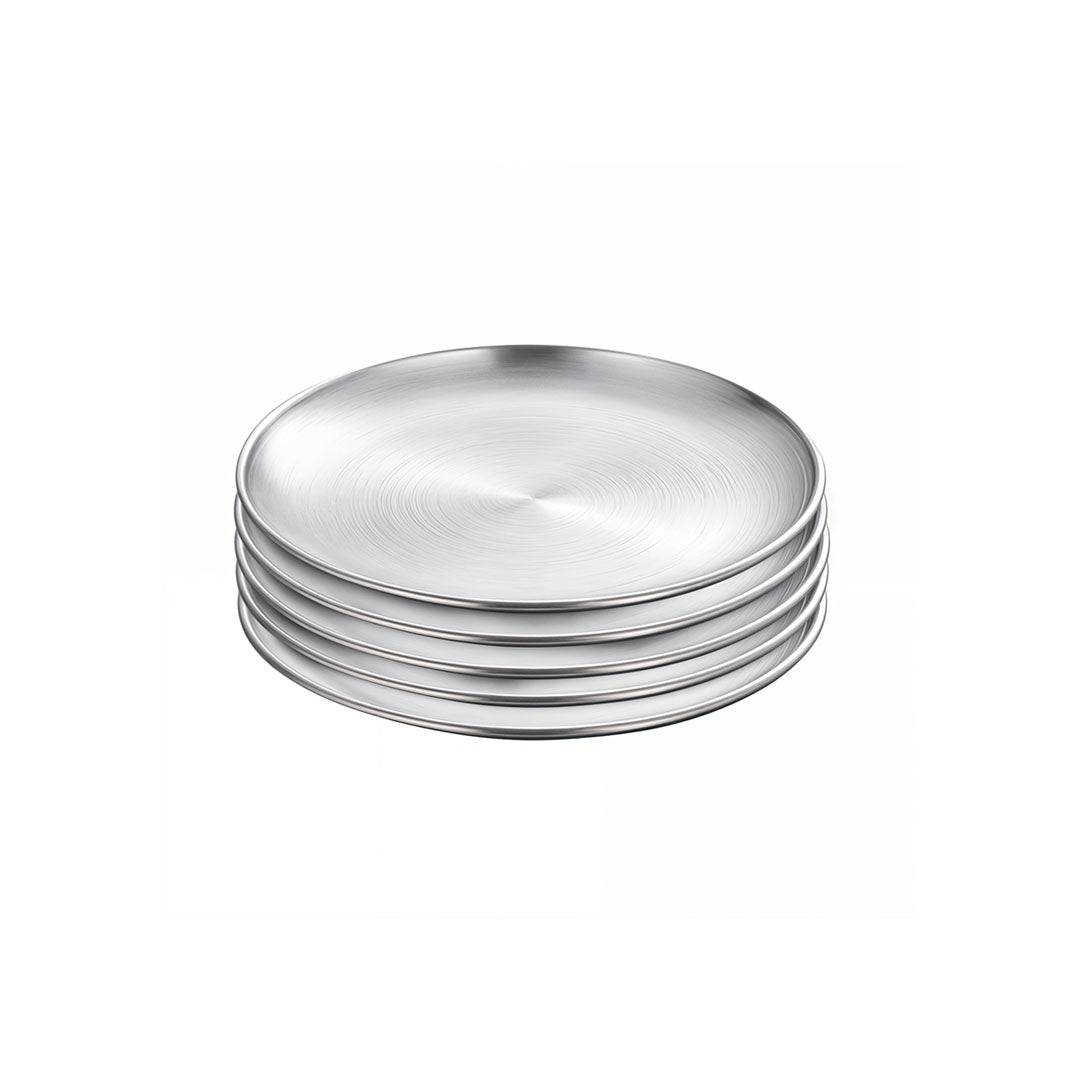 SOGA 14cm Premium Silver Grilling Plate  Durable, Heat Resistant Perfect for BBQs and Outdoor Cooking Kitchen Essential • LUZ-VICPlate51