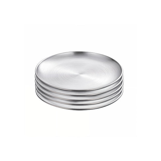SOGA 14cm Premium Silver Grilling Plate  Durable, Heat Resistant Perfect for BBQs and Outdoor Cooking Kitchen Essential • LUZ-VICPlate51