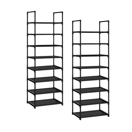 SOGA 2X 8 Tier Shoe Storage Shelf Space-Saving Caddy Rack Organiser with Handle • LUZ-Rack0007X2