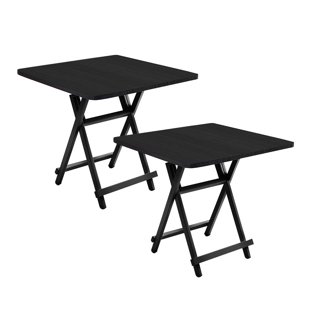 SOGA 2X Black Dining Table Portable Square Surface Space Saving Folding Desk Home Decor • LUZ-Table1206TallX2