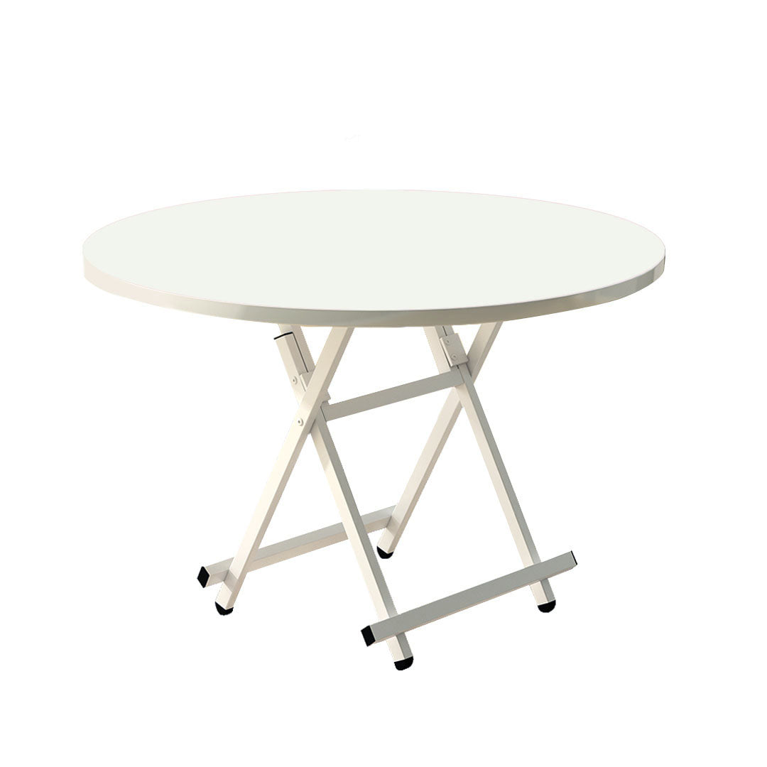 SOGA White Dining Table Portable Round Surface Space Saving Folding Desk Home Decor • LUZ-TableRD722