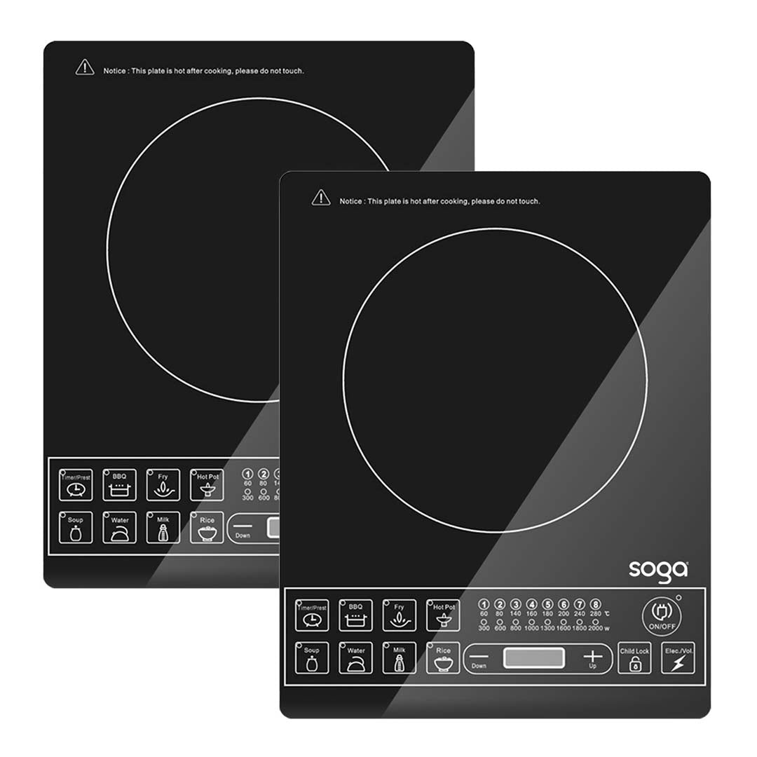 SOGA 2X Cooktop Electric Smart Induction Cook Top Portable Kitchen Cooker Cookware • LUZ-ElectricCooktopX2