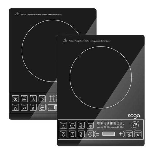 SOGA 2X Cooktop Electric Smart Induction Cook Top Portable Kitchen Cooker Cookware • LUZ-ElectricCooktopX2