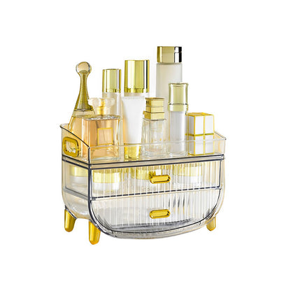 SOGA 3 Tier Transparent Multifunctional Countertop Cosmetic Storage Makeup Skincare Holder Jewelry Cabinet Bathroom Desk Drawer Vanity Organiser • LUZ-BathC123