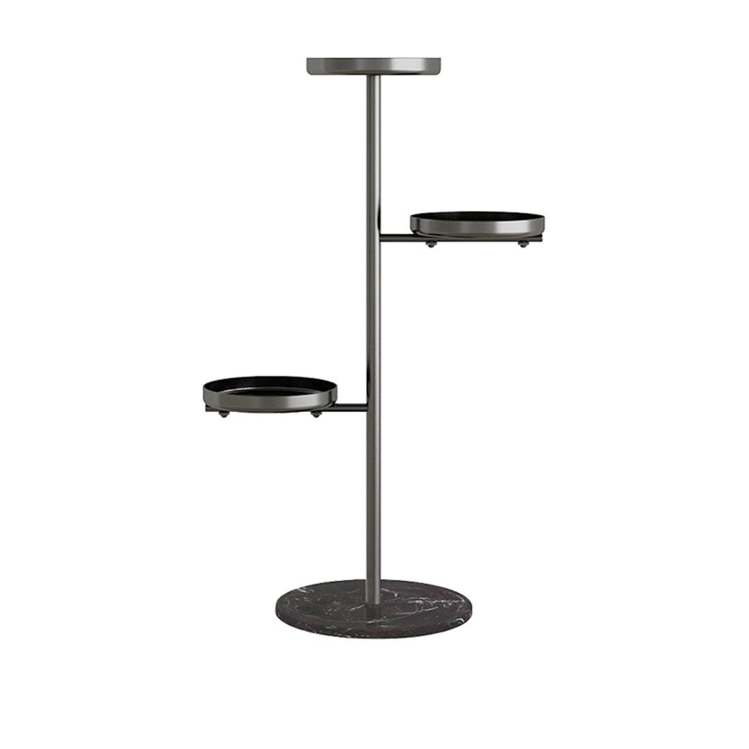SOGA 3 Tier Black Round Plant Stand Flowerpot Tray Display Living Room Balcony Metal Decorative Shelf • LUZ-FPotH102