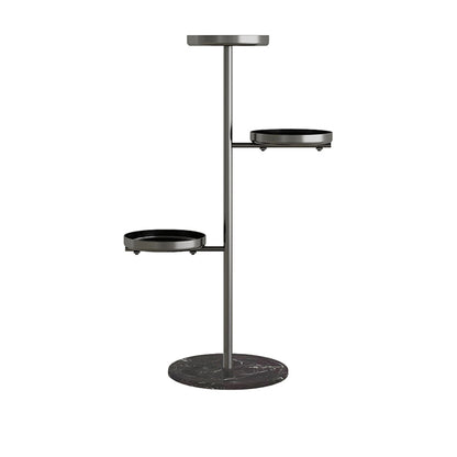 SOGA 3 Tier Black Round Plant Stand Flowerpot Tray Display Living Room Balcony Metal Decorative Shelf • LUZ-FPotH102