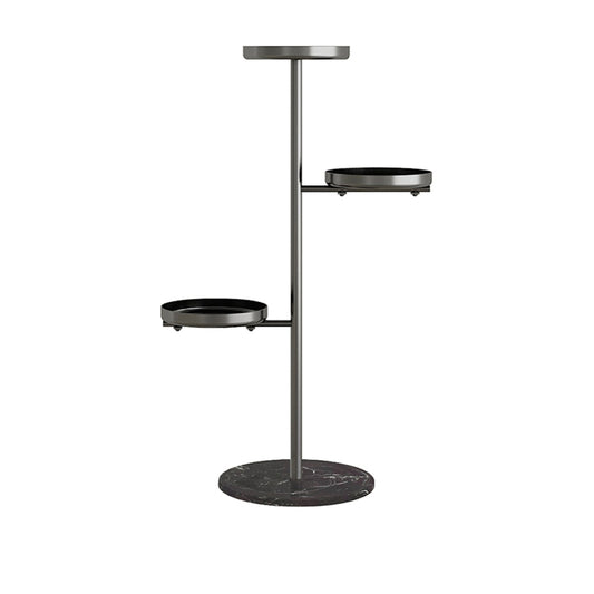 SOGA 3 Tier Black Round Plant Stand Flowerpot Tray Display Living Room Balcony Metal Decorative Shelf • LUZ-FPotH102