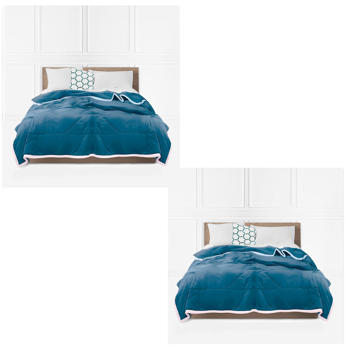 SOGA 2X Lake Blue Throw Blanket Warm Cozy Double Sided Thick Flannel Coverlet Fleece Bed Sofa Comforter • LUZ-Blanket304X2