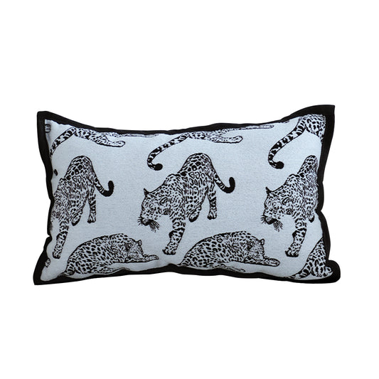 SOGA 30cm Throw Pillow White & Black Leopard Light Luxury Lumbar Decorative Cushion for Living Room • LUZ-FrenchCushion296