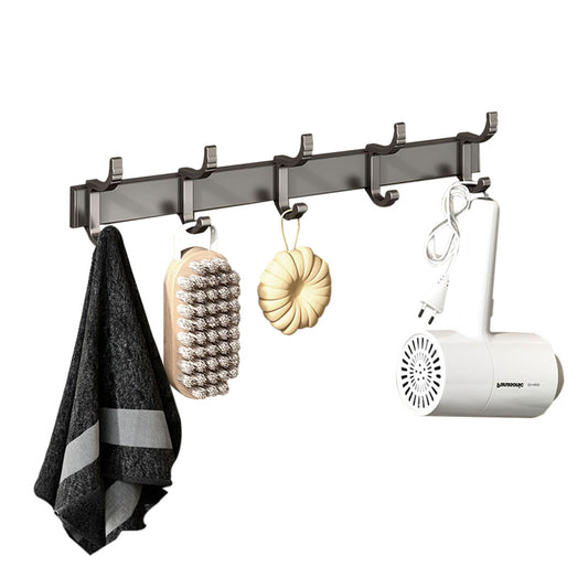 SOGA 37cm Wall Mounted Towel Rack Space-Saving Hanger Organiser with Durable Hooks LUZ-TAN1017