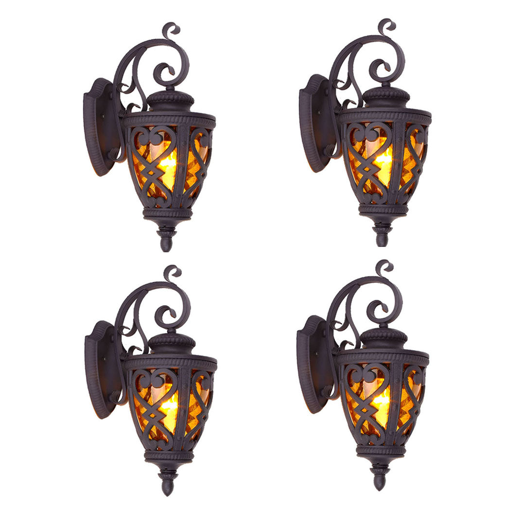 Vintage Lantern 4X 57cm Outdoor Antique Bronze Wall Sconce Classic Rustic Exterior Light Fixture • LUZ-Lamp301LgeX4