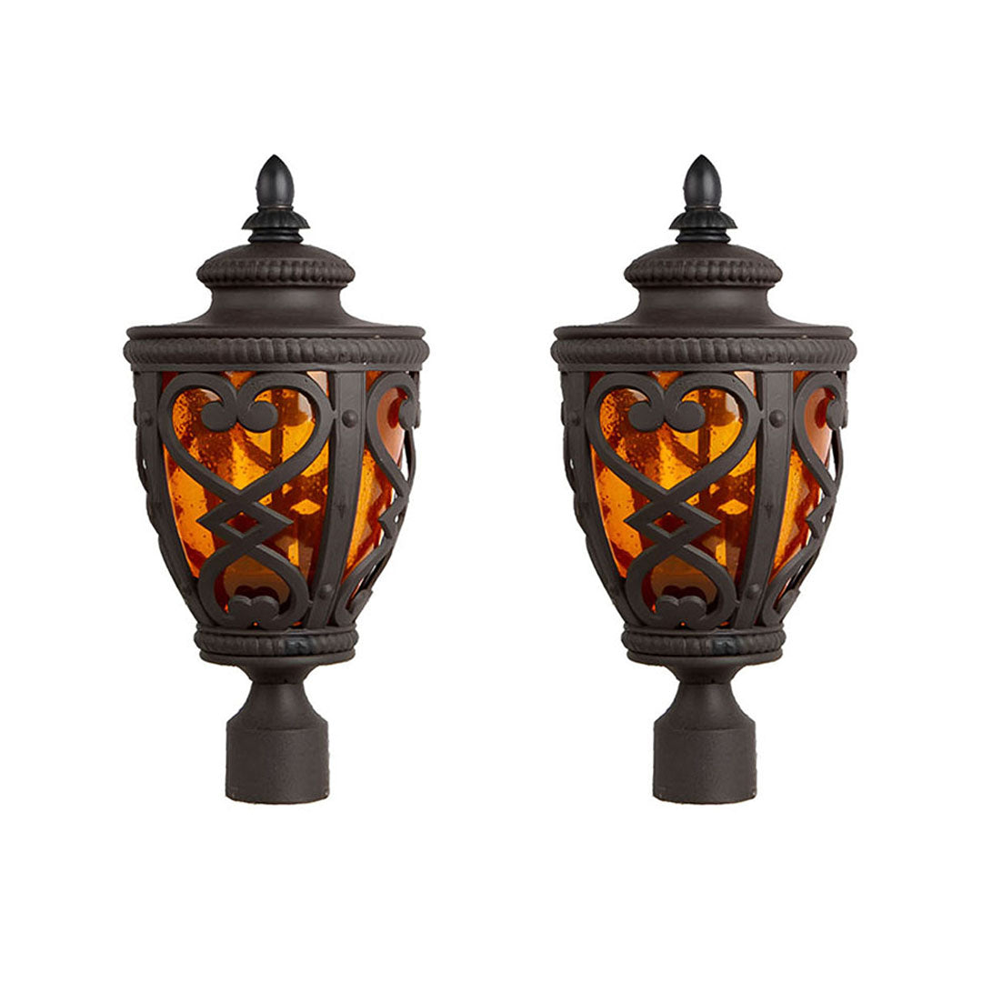 Vintage Lamp 2X 50.8cm Elegant Post Light with Aluminum and Glass Lantern Classic Outdoor Lighting • LUZ-Lamp301StandX2