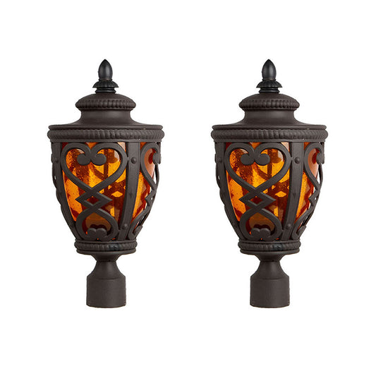 Vintage Lamp 2X 50.8cm Elegant Post Light with Aluminum and Glass Lantern Classic Outdoor Lighting • LUZ-Lamp301StandX2