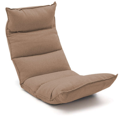 SOGA Foldable Tatami Floor Sofa Bed Meditation Lounge Chair Recliner Lazy Couch Khaki • LUZ-LoungeLeatherKhaki