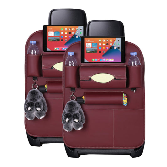 SOGA 2X PVC Leather Car Back Seat Storage Bag Multi-Pocket Organizer Backseat and iPad Mini Holder Red • LUZ-CarStorage1SeatBagREDX2