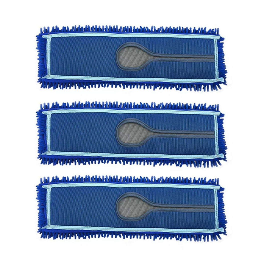 SOGA 3X 100x22 Blue Microfiber Flat Mop Floor Cleaning Pads Rotating Dust Remover • LUZ-MopHead100X3