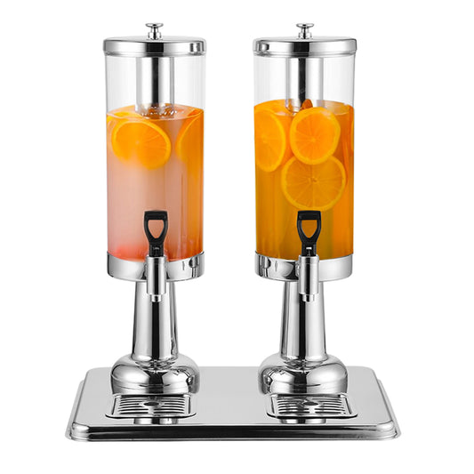 SOGA 6L Dual Silver Stainless Steel Beverage Dispenser Ice Cylinder Clear Juicer Hot Cold Water Jug • LUZ-VICDispenser5713