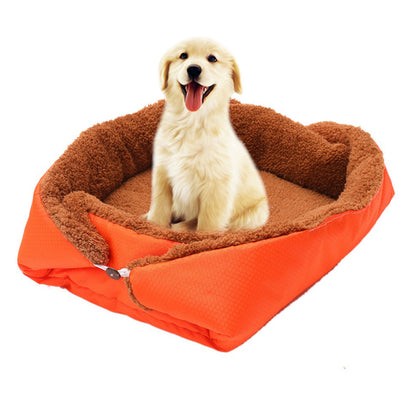 SOGA Orange Dual-purpose Cushion Nest Cat Dog Bed Warm Plush Kennel Mat Pet Home Travel Essentials • LUZ-CarPetBag02