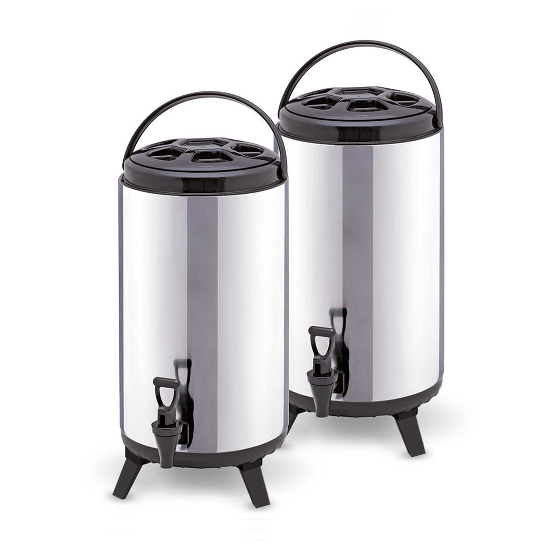 SOGA 2X 12L Portable Insulated Cold/Heat Coffee Tea Beer Barrel Brew Pot With Dispenser • LUZ-BeverageDispenser12LX2