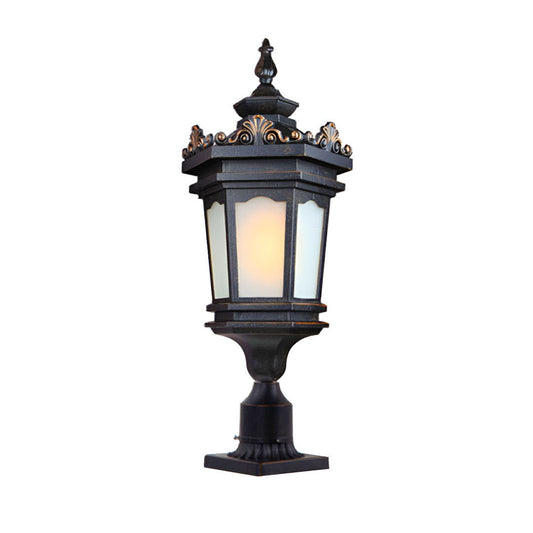 Vintage Lamp 72cm Lantern Stand Elegant Aluminum & Glass Outdoor Light Antique Style Exterior Fixture • LUZ-Lamp320Stand