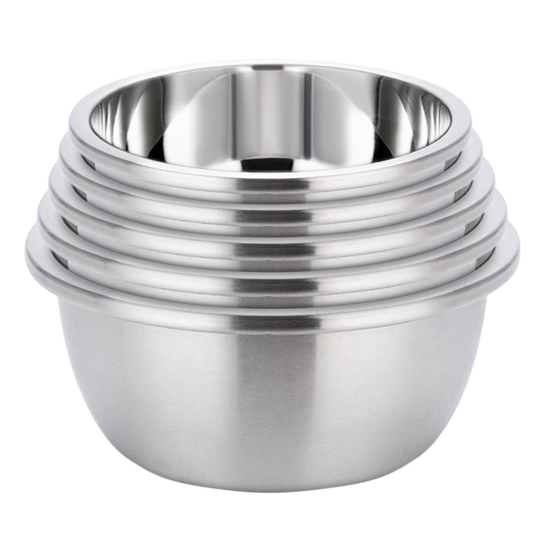SOGA 5Pcs Deepen Polished Stainless Steel Stackable Baking Washing Mixing Bowls Set Food Storage Basin • LUZ-Bowl887