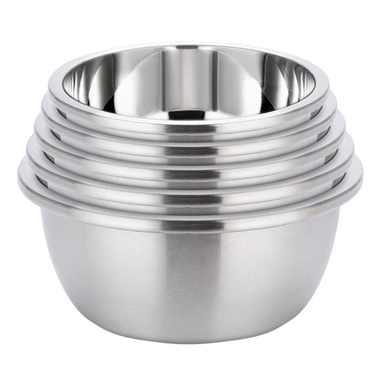 SOGA 5Pcs Deepen Polished Stainless Steel Stackable Baking Washing Mixing Bowls Set Food Storage Basin • LUZ-Bowl887