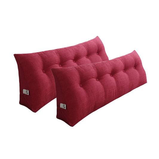 SOGA 2X 120cm Rose Red Triangular Wedge Bed Pillow Headboard Backrest Bedside Tatami Cushion Home Decor • LUZ-Pillow6112X2