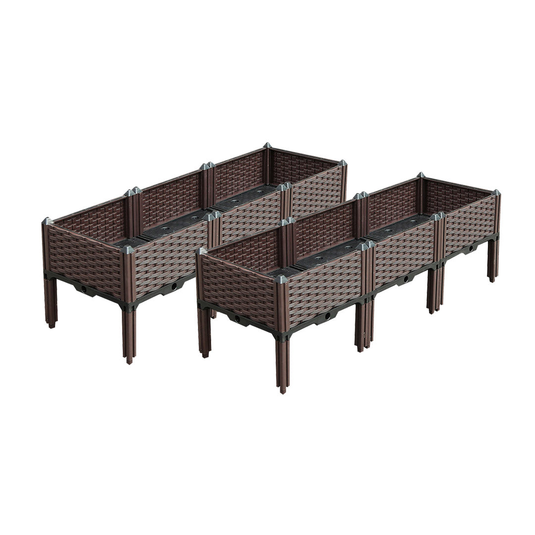 SOGA 2X 120cm Raised Planter Box Vegetable Herb Flower Outdoor Plastic Plants Garden Bed with Legs Deepen • LUZ-PlantBox3EX2