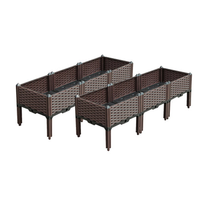 SOGA 2X 120cm Raised Planter Box Vegetable Herb Flower Outdoor Plastic Plants Garden Bed with Legs Deepen • LUZ-PlantBox3EX2