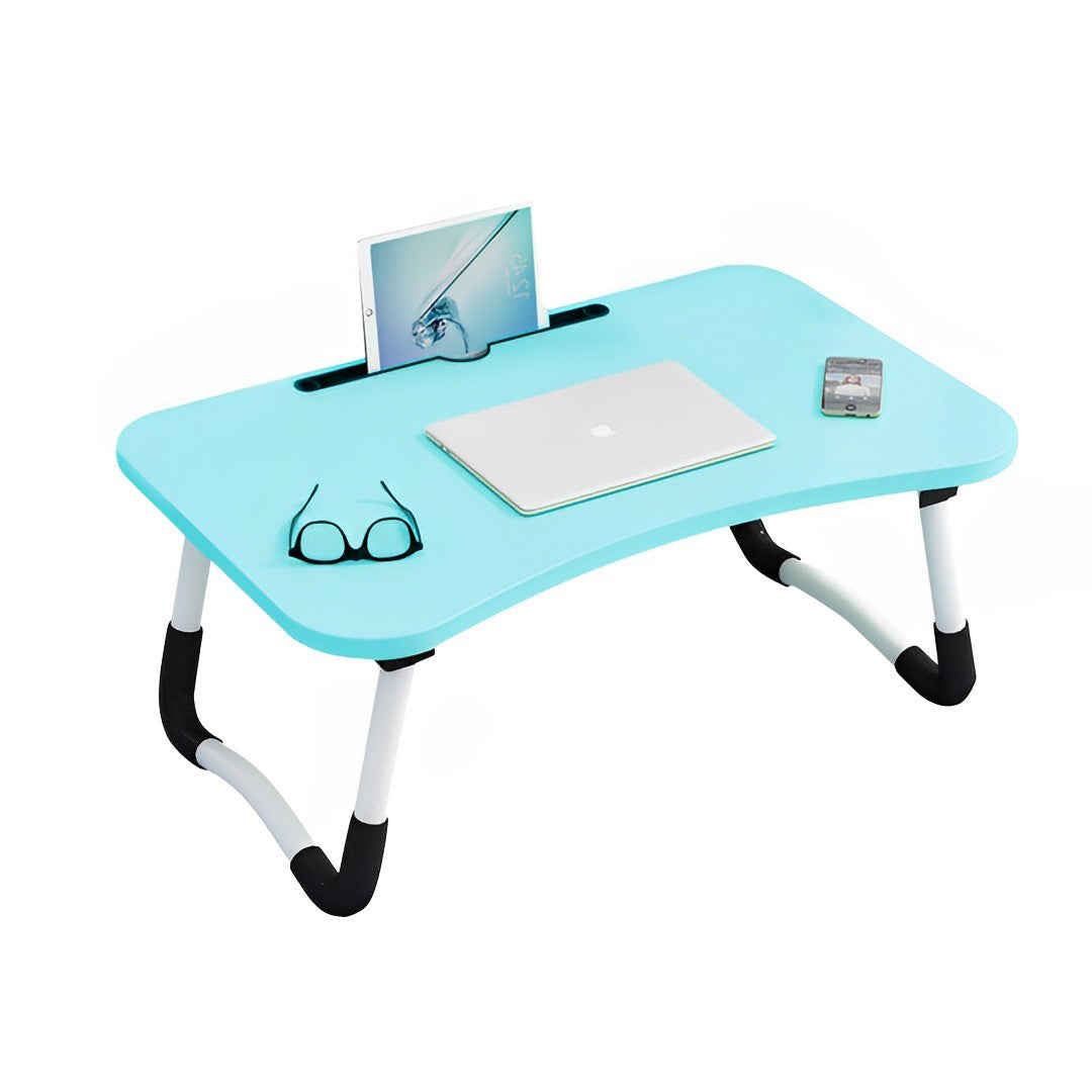 SOGA Blue Portable Bed Table Adjustable Foldable Bed Sofa Study Table Laptop Mini Desk with Notebook Stand Card Slot Holder Home Decor • LUZ-BedTableG43