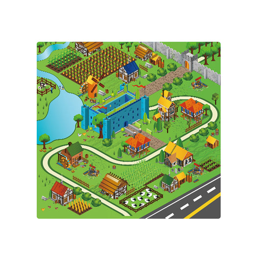 SOGA 2X 120cm Kids Rug Street Map Play Mat, Educational Baby Theme Park Area Rugs • LUZ-KidCarpet601X2