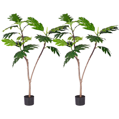 SOGA 2X 120cm Artificial Natural Green Split-Leaf Philodendron Tree Fake Tropical Indoor Plant Home Office Decor • LUZ-APlantMBS12018X2