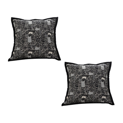 SOGA 2X 45cm Throw Pillow Black Cat Paradise Wide Border Decorative Cushion for Living Room • LUZ-FrenchCushion293X2