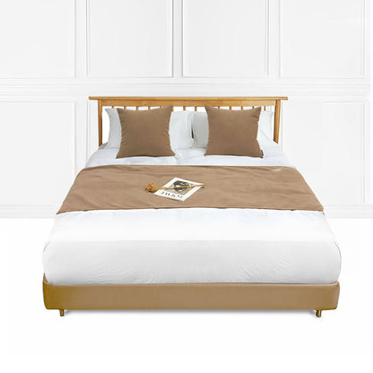 SOGA 1.5m Bed Light Brown Vintage Scarf Runner Bedding Tail Pad Flag For Home Hotel Set of 3 • LUZ-BedFlagS72