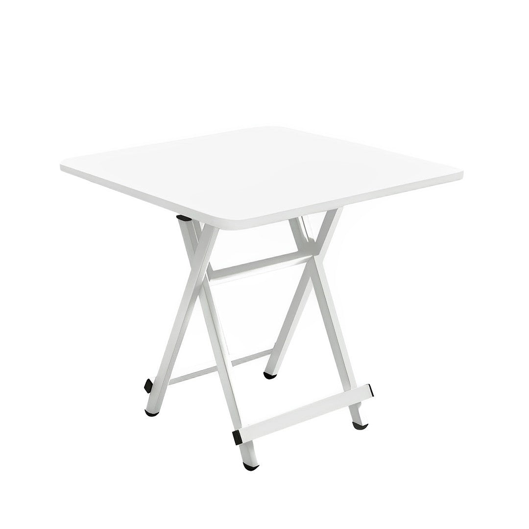 SOGA White Dining Table Portable Square Surface Space Saving Folding Desk with Lacquered Legs  Home Decor • LUZ-TableSQ731