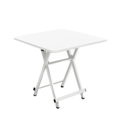 SOGA White Dining Table Portable Square Surface Space Saving Folding Desk with Lacquered Legs  Home Decor • LUZ-TableSQ731